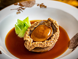 A Premium Aged Abalone braised with Supreme Oyster Sauce